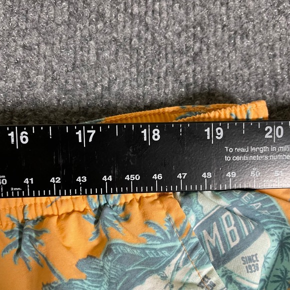 Columbia Men's Swim Trunks XXL Orange PFG Fish Palm Tree Shorts Elastic Waist - Picture 7 of 10